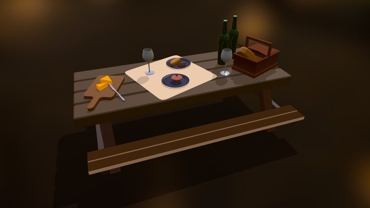 Picnic Scene 3D Model