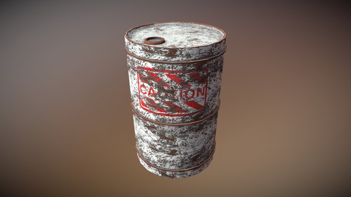Rusted painted barrel (only test) 3D Model