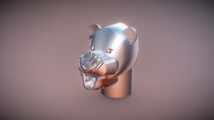 Lioness Head Art Piece 3D Model