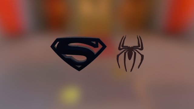 Logotipos Superman&Spiderman 3D Model