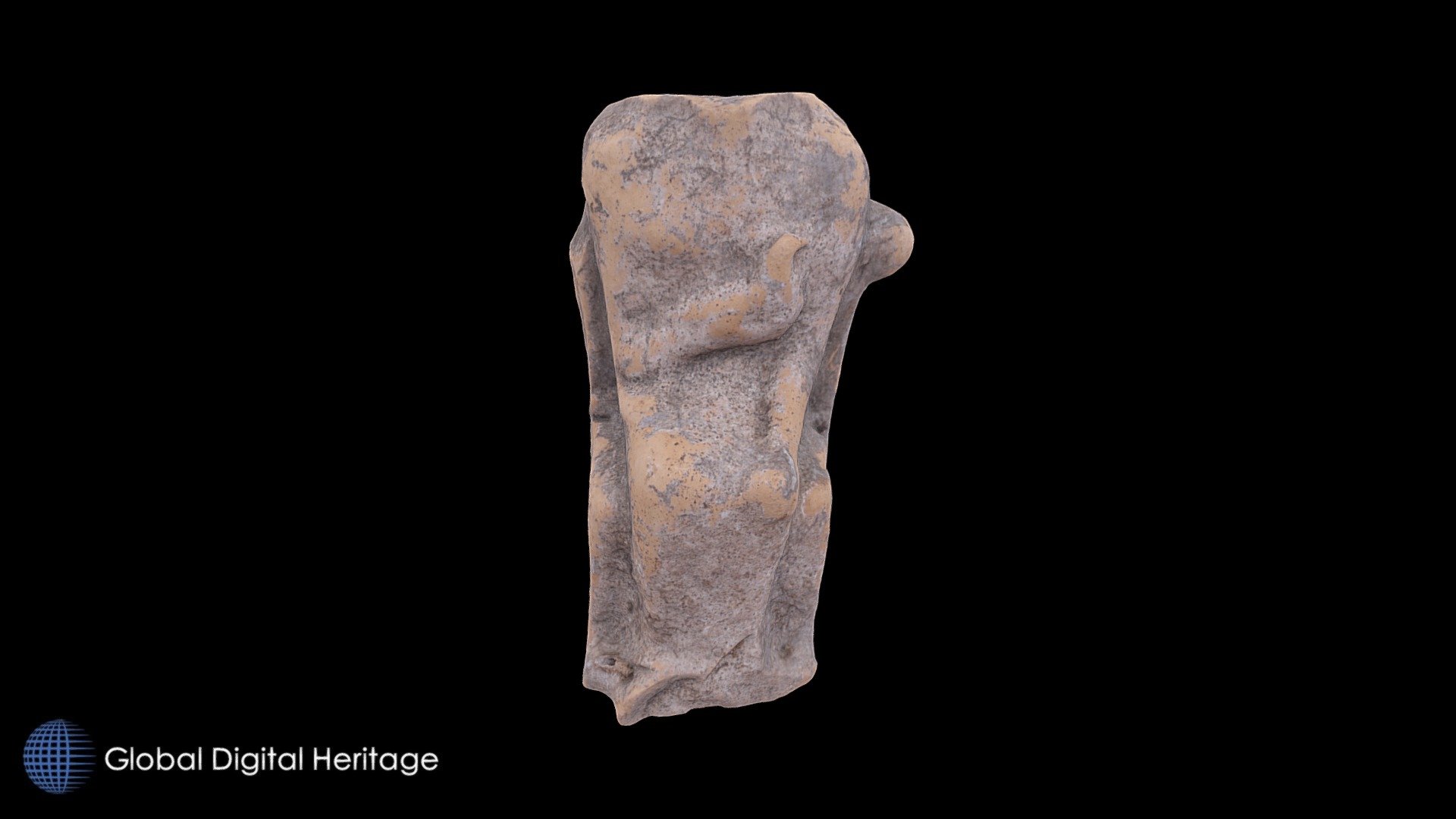 Female terracotta figurine sitting with dove.