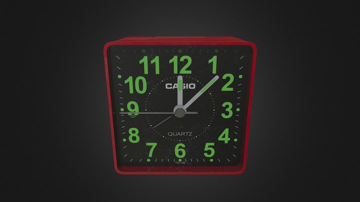 Casio TQ-140 Alarm Clock 3D Model