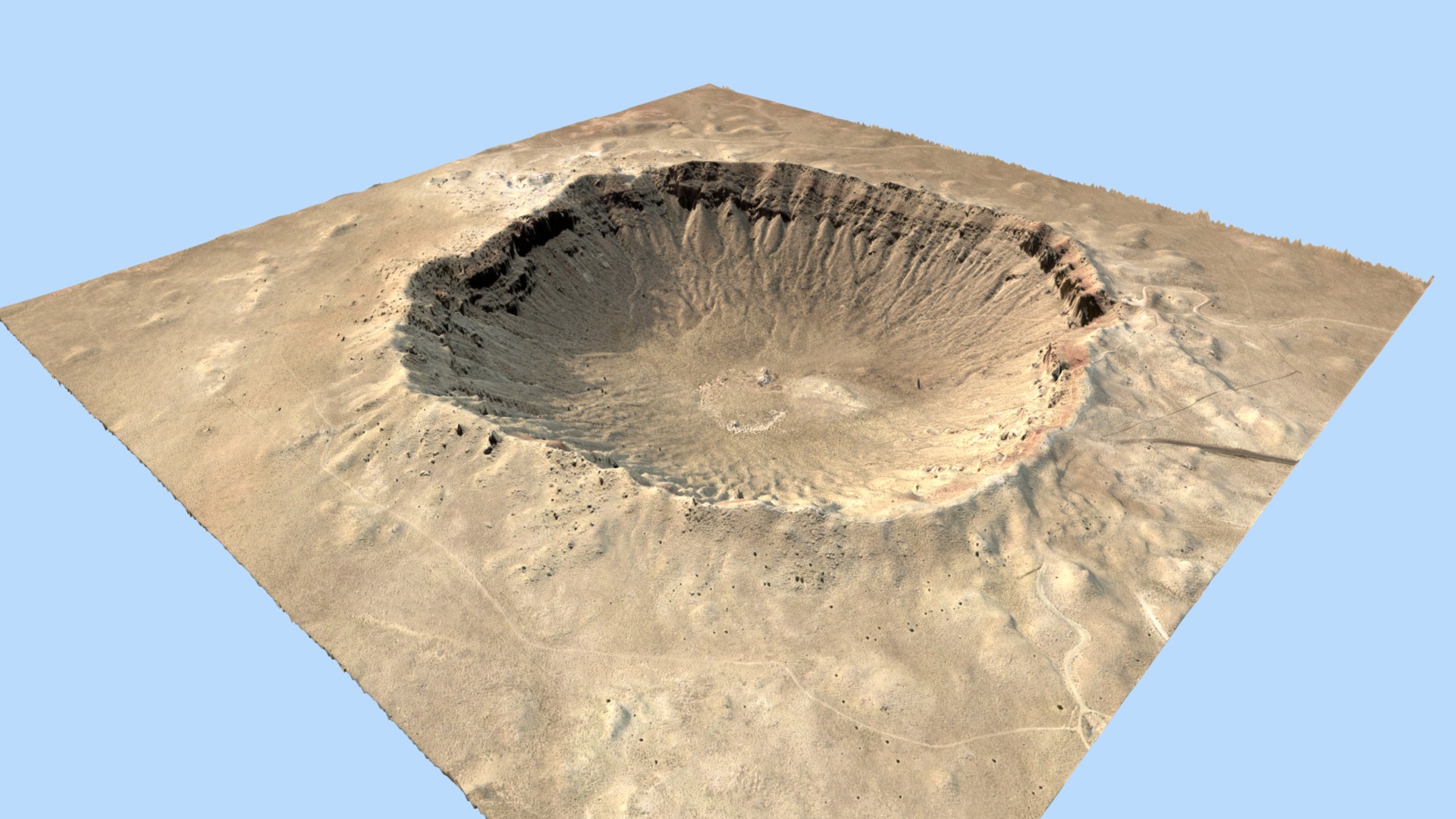 3D model Meteor Crater - This is a 3D model of the Meteor Crater. The 3D model is about a large rock formation.