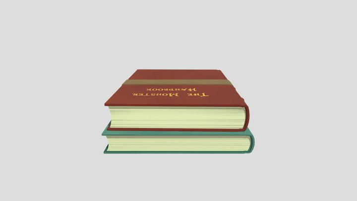 Books Painted 3D Model