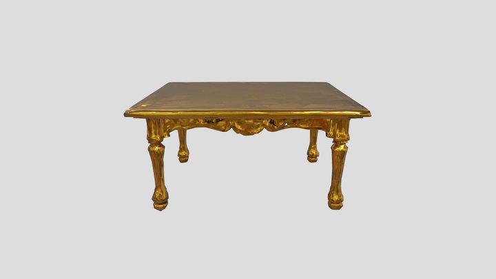 A table (Golden texture) 3D Model