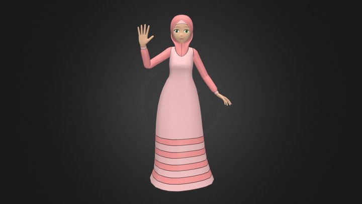 Female - Style 2 (Pose 1: Greeting) 3D Model