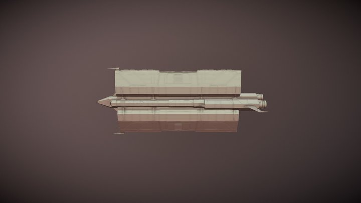 TextSpaced Barge 3D Model