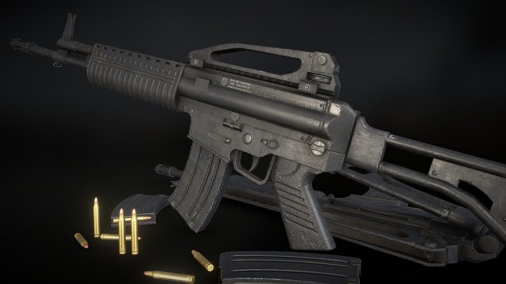 SS2 Assault Rifle (FREE Game model) 3D Model