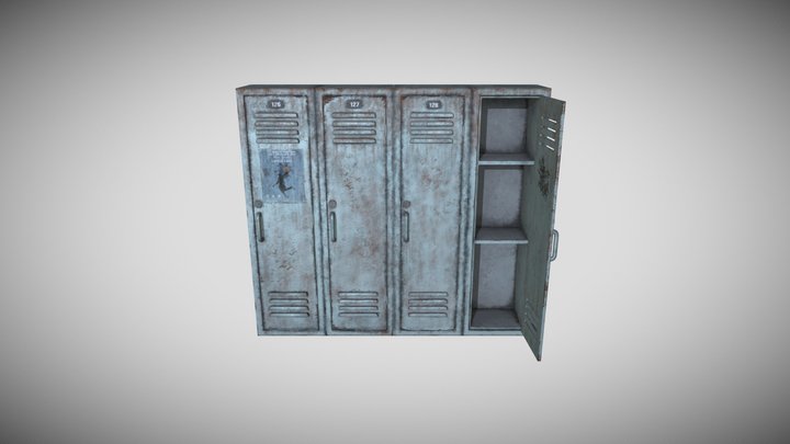 Metal Cabinet Game Asset 3D Model