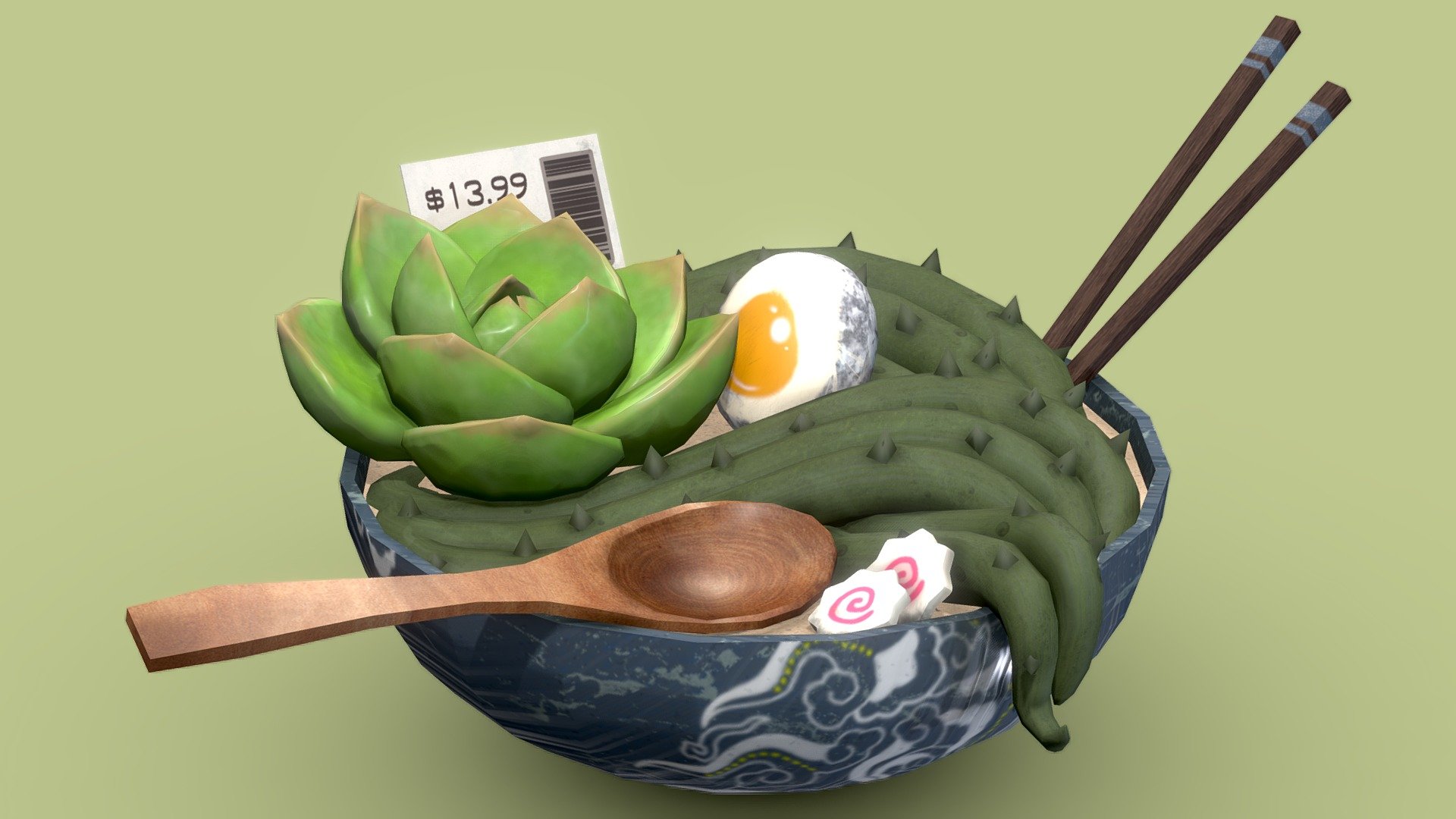 'Ramen?' - Low Poly Potted Plants Challenge