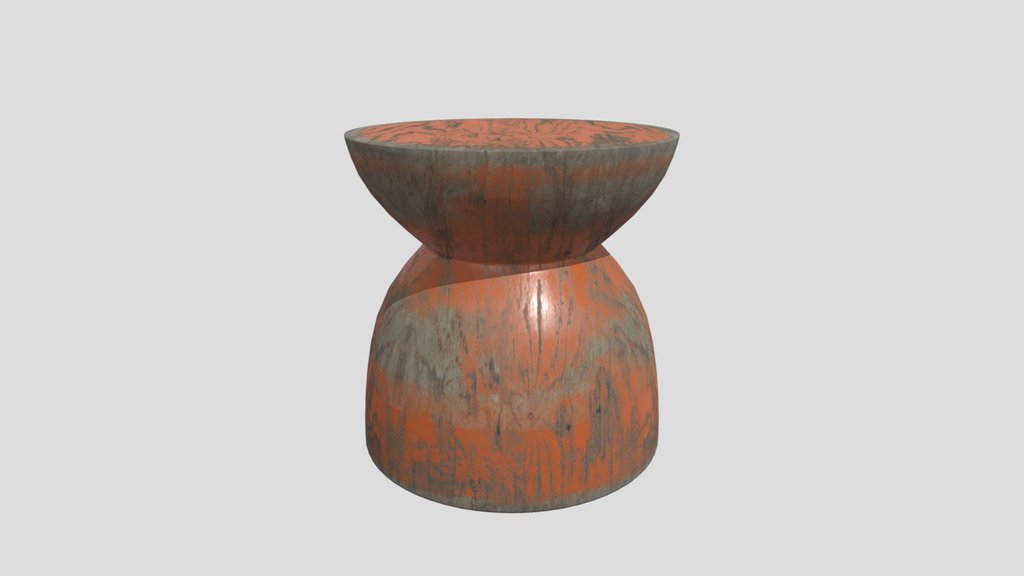 Orange Painted Wooden Table
