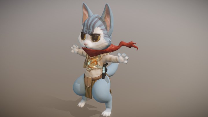 Cat Warrior 3D Model