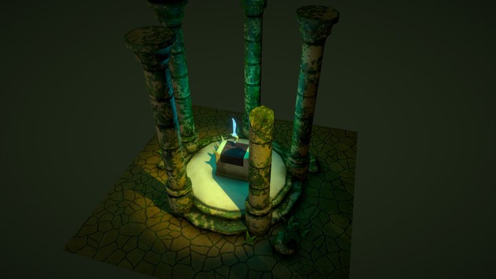 Old Temple Objects 3D Model