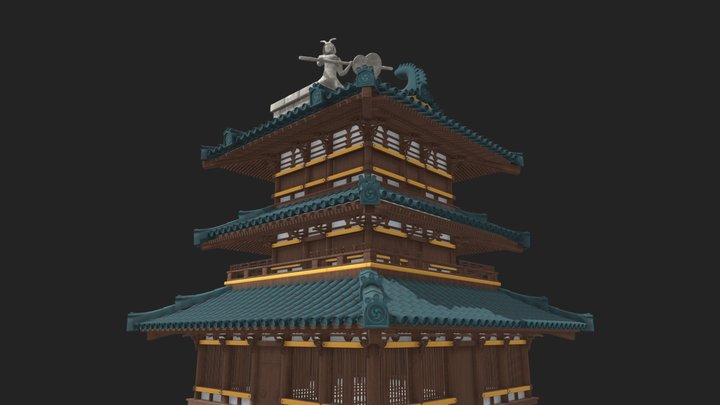 Samurai Arena Building 3D Model