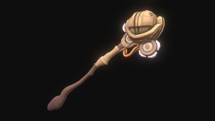 Sci-fi Fantasy Staff - Star Catcher 3D Model