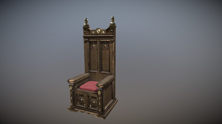 Throne Lowpoly 3D Model