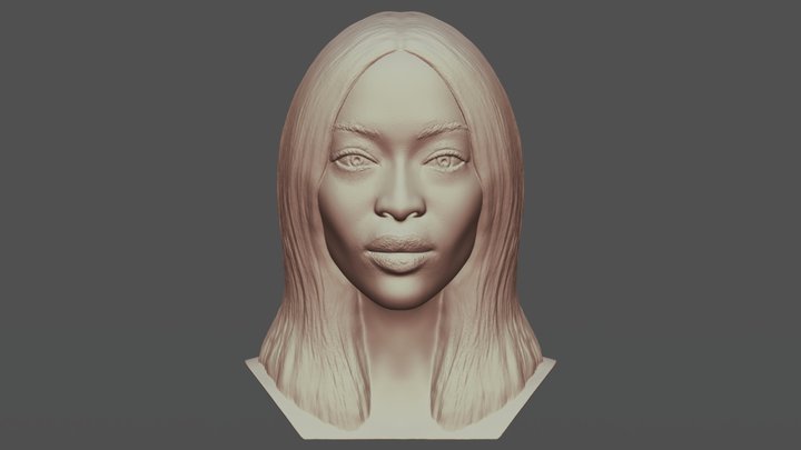 Naomi Campbell bust for 3D printing 3D Model