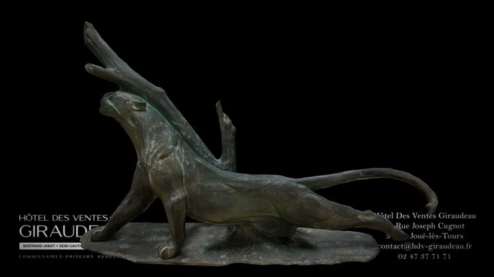 Lot 182 - Sculpture en Bronze panthère BECQUEREL 3D Model