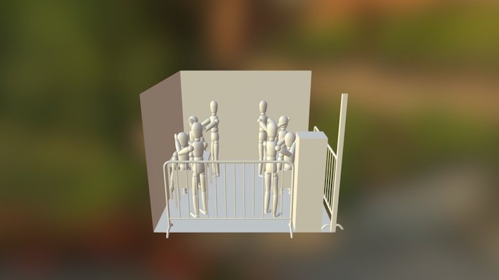 Stand Cartoomics - Due Tavolini Quadrati 3D Model
