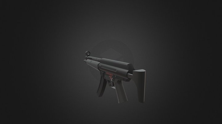 Weapone SMG Low Poly Gun Game Asset 3D Model