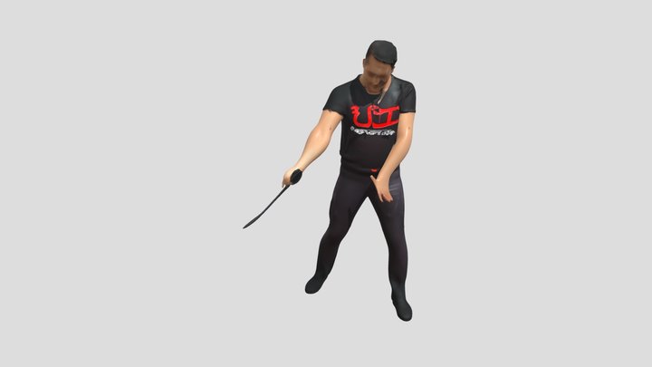 Person wielding a large sword 3D Model