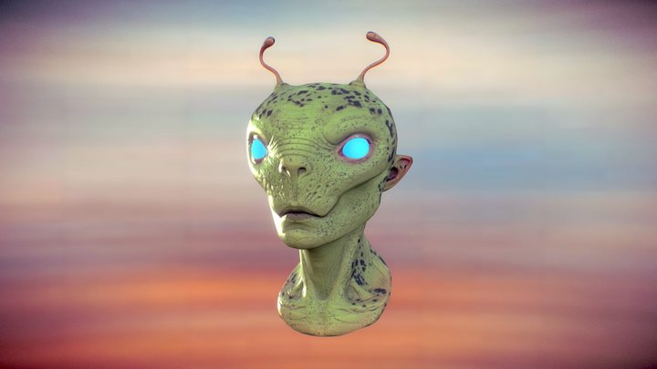 AlienHead 3D Model