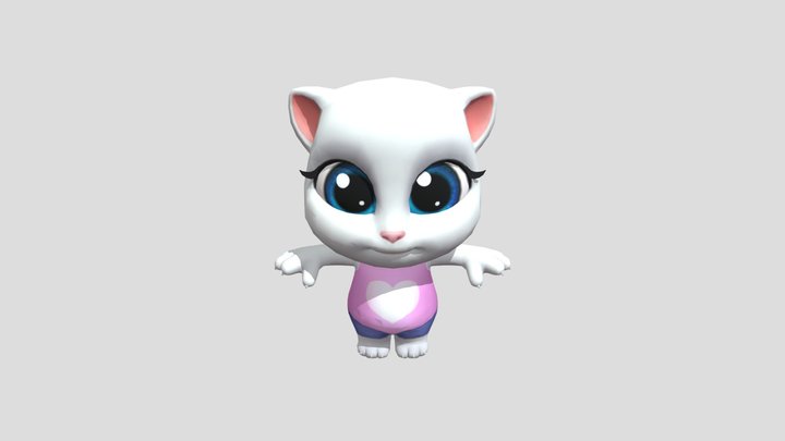 Talking Tom Wild Party Talking Angela 3D Model