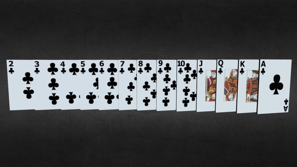 Game Asset - Cards of clubs - Low poly - 3D model by Fabio Malta ...