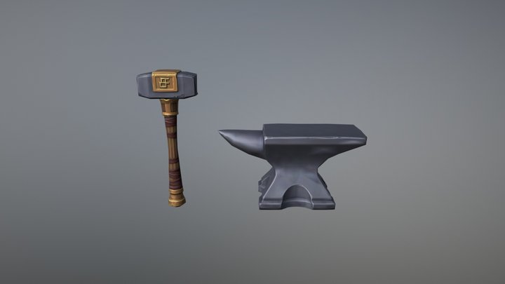 Hammer and Anvil 3D Model
