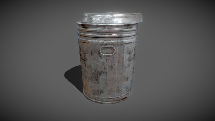 Trashcan (Game Ready) 3D Model