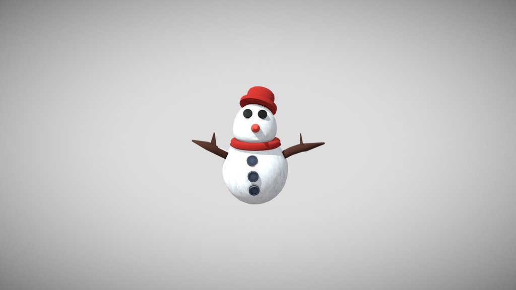 Cute 3D Snowman Character
