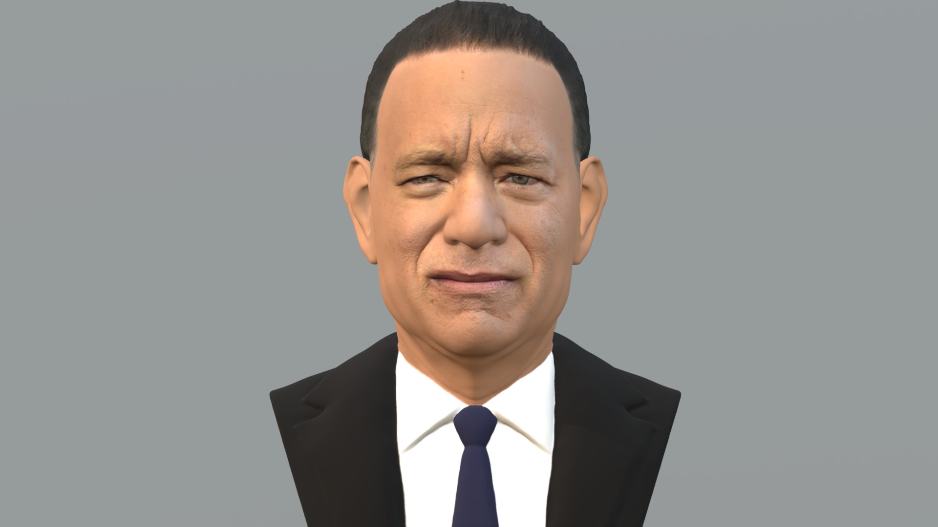 3D model Tom Hanks bust for full color 3D printing - This is a 3D model of the Tom Hanks bust for full color 3D printing. The 3D model is about a man in a suit.