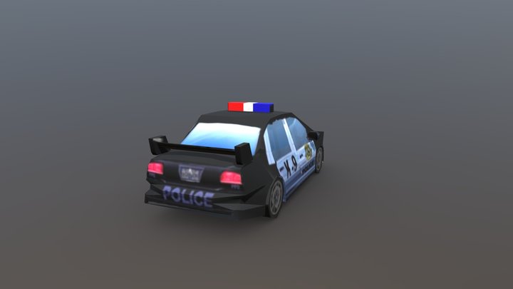 Lowpoly Police Car – Gratis 3D-model STL