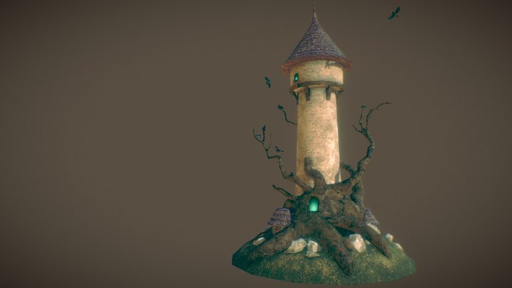 Wizard Tower Animated 3D Model