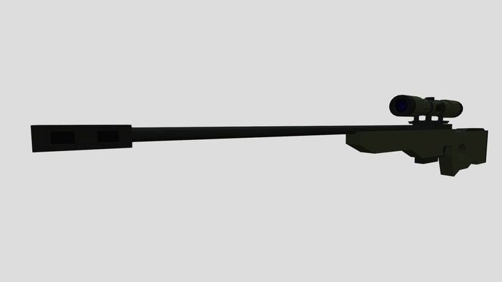 Low Poly AWP 3D Model