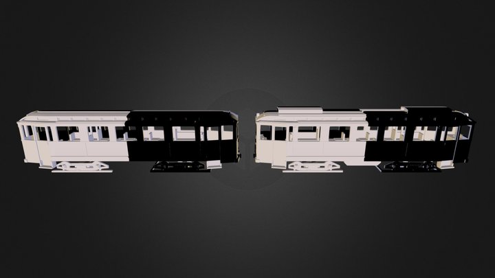 Heidelberg Triebwagen 44 und Beiwagen 153 3D Model