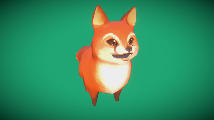 Playful Fox Cub Animation 3D Model