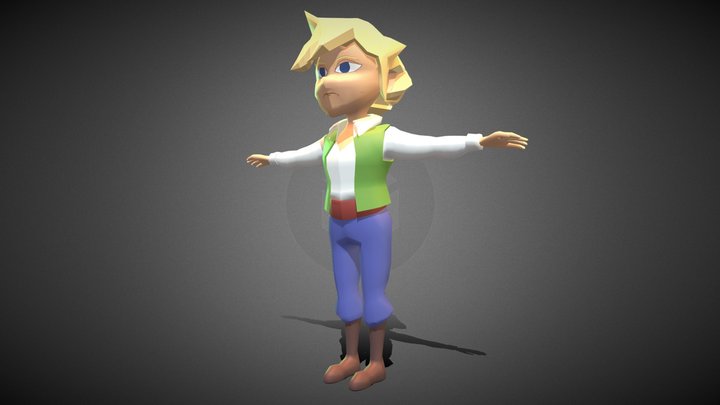The Skypirate, Low-Poly Stylized Character Model 3D Model