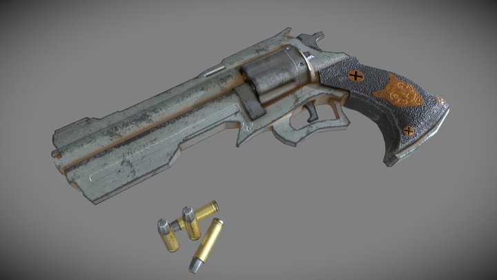 Rusted Revolver 3D Model