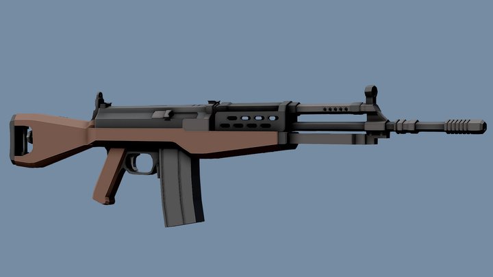 Low-Poly Madsen LAR M/62 – Gratis 3D-model STL