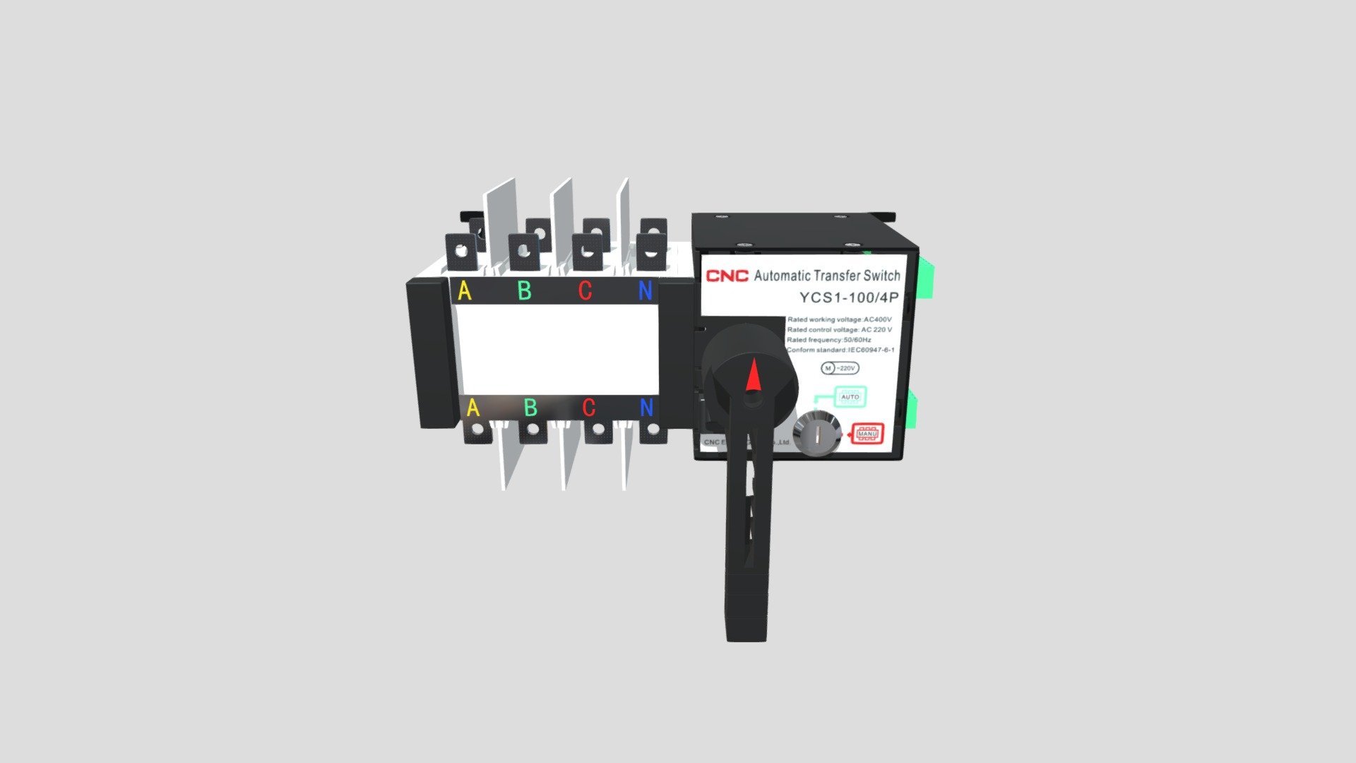 YCS1 Automatic Transfer Switch — Sketchfab embed 3D viewer