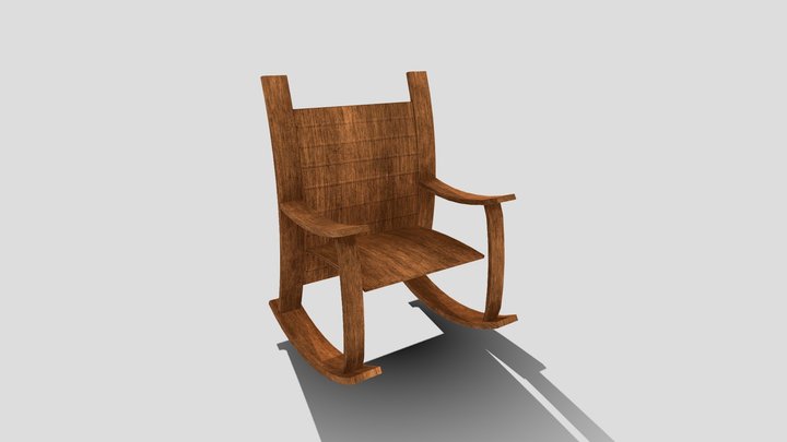 Wooden Rocking Chair | Game Ready 3D Model 3D Model