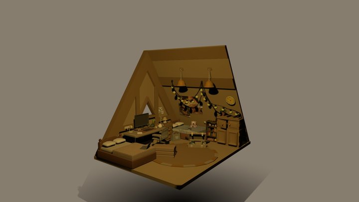 attic room 3D Model