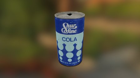 1970s Shur Fine Cola pull tab can 3D Model