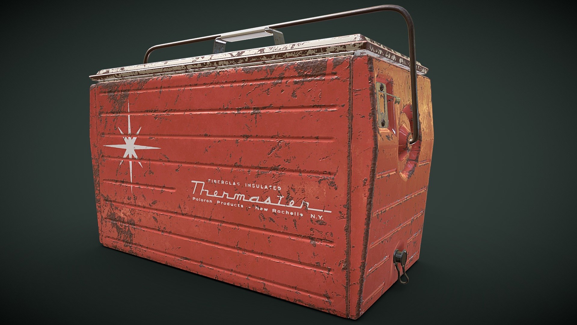 3D model Vintage travel trunk VR / AR / low-poly