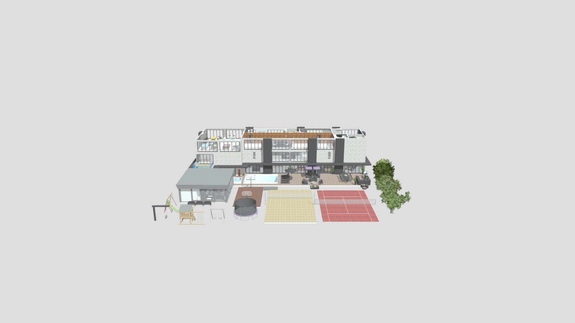 luxury mansion Download Free 3D model by Home Design 3D