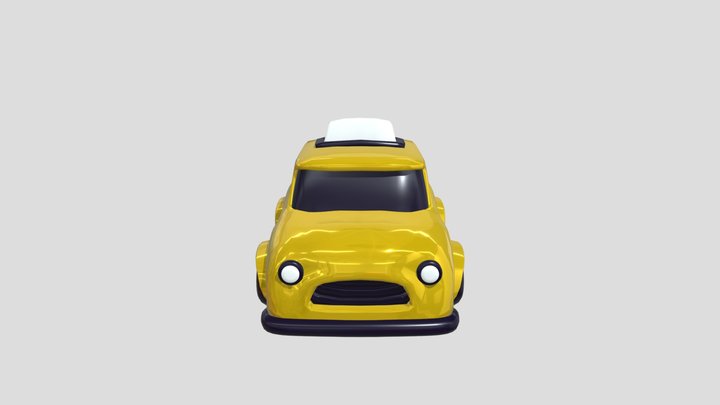 Cartoon Cab Car 3D Model