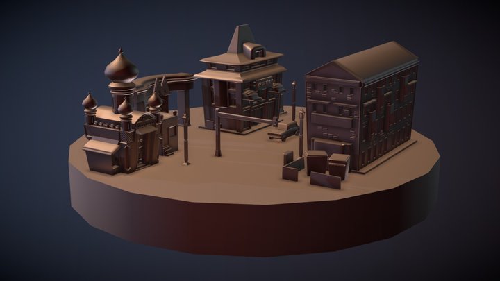 Overview of assets from 'Russian Street' 3D Model