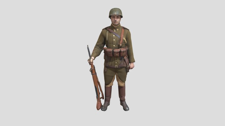 Soldier in Historical Attire 3D Model