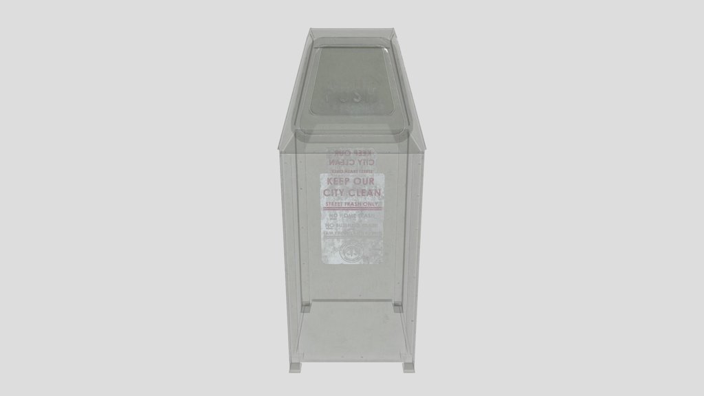 Municipal Push Door Trash Bin Painted